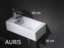 Washbasin, 50 x 26 cm, tap on the left - Auris left