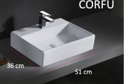 Hand basin, 51x36 cm, ceramic - Corfu