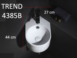 Round corner hand basin, 42x27 cm, white ceramic - TREND 4385D