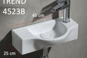 Half-circle hand basin, 45x25 cm, ceramic - TREND 4523B