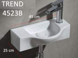 Half-circle hand basin, 45x25 cm, ceramic - TREND 4523B