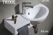 Hand washbasin with storage, 63x29 cm, ceramic - TRIXIE