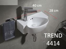 Wall-hung washbasin 40x28 cm, white ceramic - TREND 4414