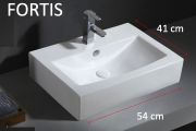 Washbasin, 56x41 cm, in white ceramic - FORTIS