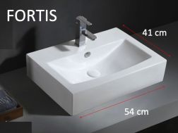 Washbasin, 56x41 cm, in white ceramic - FORTIS