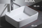 Washbasin, 48x38 cm, in white ceramic - AURA