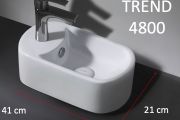 Hand basin, 41x21  cm, ceramic - TREND 4800