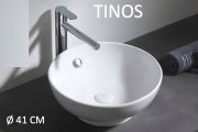Washbasin Ø 41 cm, white ceramic - TINOS