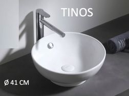 Washbasin Ø 41 cm, white ceramic - TINOS