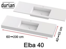 Vanity top, Solid-Surface Durian® - ELBA 40
