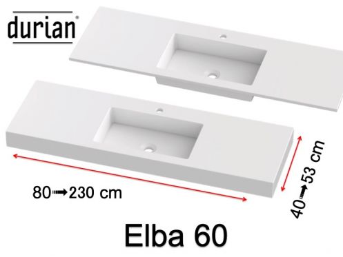 Vanity top, Solid-Surface Durian - ELBA 60