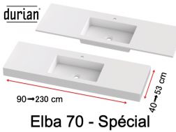 Vanity top, Solid-Surface Durian® - ELBA 70