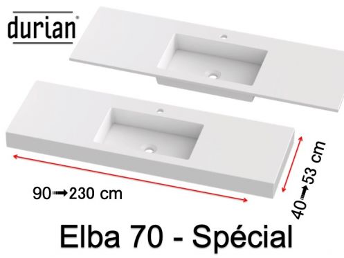 Vanity top, Solid-Surface Durian - ELBA 70