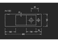 Washbasin, 17 x 48 cm, tap on the right - RECTO 48 A