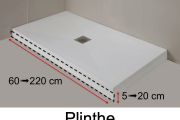 Baseboard, resin base color of shower trays, finishing Pierre