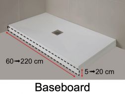 Baseboard, resin base color of shower trays, finishing Pierre