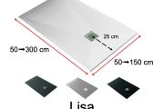 Shower trays, very large, smooth finish - LISA