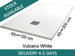 Shower tray, 120 cm, Acrystone resin - VULCANO White