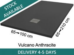 Shower trays, Acrystone® resin - VULCANO Anthracite 145