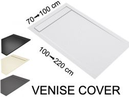 Shower tray, drain, in mineral resin - VENISE COVER 120