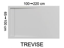 Shower tray, drain, in mineral resin, Solid Surface - TREVISE