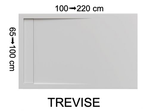 Shower tray, drain, in mineral resin, Solid Surface - TREVISE