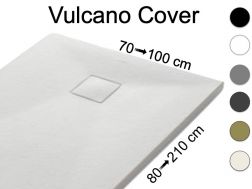 Shower tray, with resin drain cover - VULCANO COVER 145
