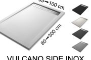 Shower tray, gutter, Acrystone® resin - VULCANO SIDE INOX 130