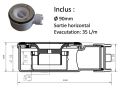 Shower tray, gutter, Acrystone resin - VULCANO SIDE INOX 200
