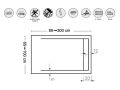 Shower tray, gutter, Acrystone resin - VULCANO SIDE INOX 200