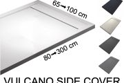 Shower tray, gutter, Acrystone® resin - VULCANO SIDE COVER 130