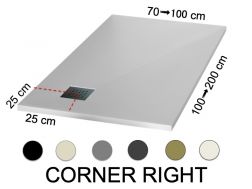 Shower tray with right-angled drain - CORNER Right 120