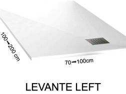 Shower tray, with left corner drain - LEFT LEVANTE 120