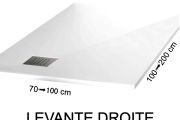 Shower tray with right-angled drain - LEVANTE Right 150
