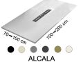 Shower tray 110 cm, central drain, extra flat resin - ALCALA
