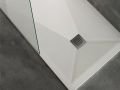 Custom-made shower tray with drain positioned close to the wall - BRISTOL