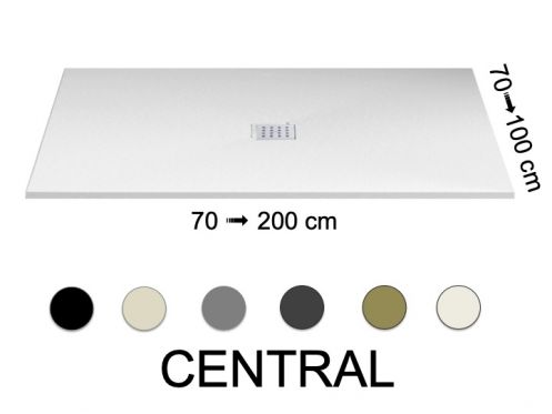 Shower tray, with central drain - CENTRAL PIZARRA 100