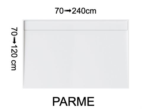 Shower tray, lateral drain, in Solid-Surface mineral resin - PARME