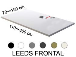 Shower tray, with side drain, on the long side - LEEDS FRONTAL