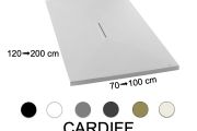 Shower tray 120 cm extra flat resin central drain - CARDIFF