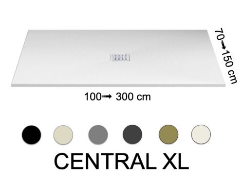 Shower tray, with central drain - CENTRAL XL 110