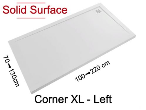 Shower tray, left corner drain - Solid Surface CORNER LEFT
