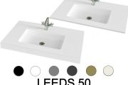 Washbasin top, 120 x 46 cm, suspended or free-standing - LEEDS 50