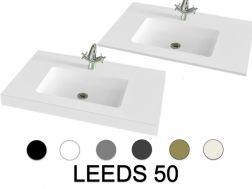Washbasin top, 120 x 46 cm, suspended or free-standing - LEEDS 50