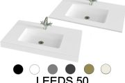 Washbasin top, 60 x 46 cm, suspended or free-standing - LEEDS 50