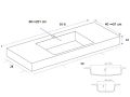 Washbasin top, 60 x 46 cm, suspended or free-standing - LEEDS 50