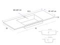 Washbasin top, 100 x 46 cm, suspended or free-standing - LEEDS 50