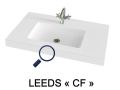 Washbasin top, 100 x 46 cm, suspended or free-standing - LEEDS 50