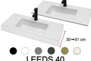 Washbasin counter, 100 x 40 cm, suspended or freestanding - LEEDS 40