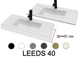 Washbasin counter, 100 x 40 cm, suspended or freestanding - LEEDS 40